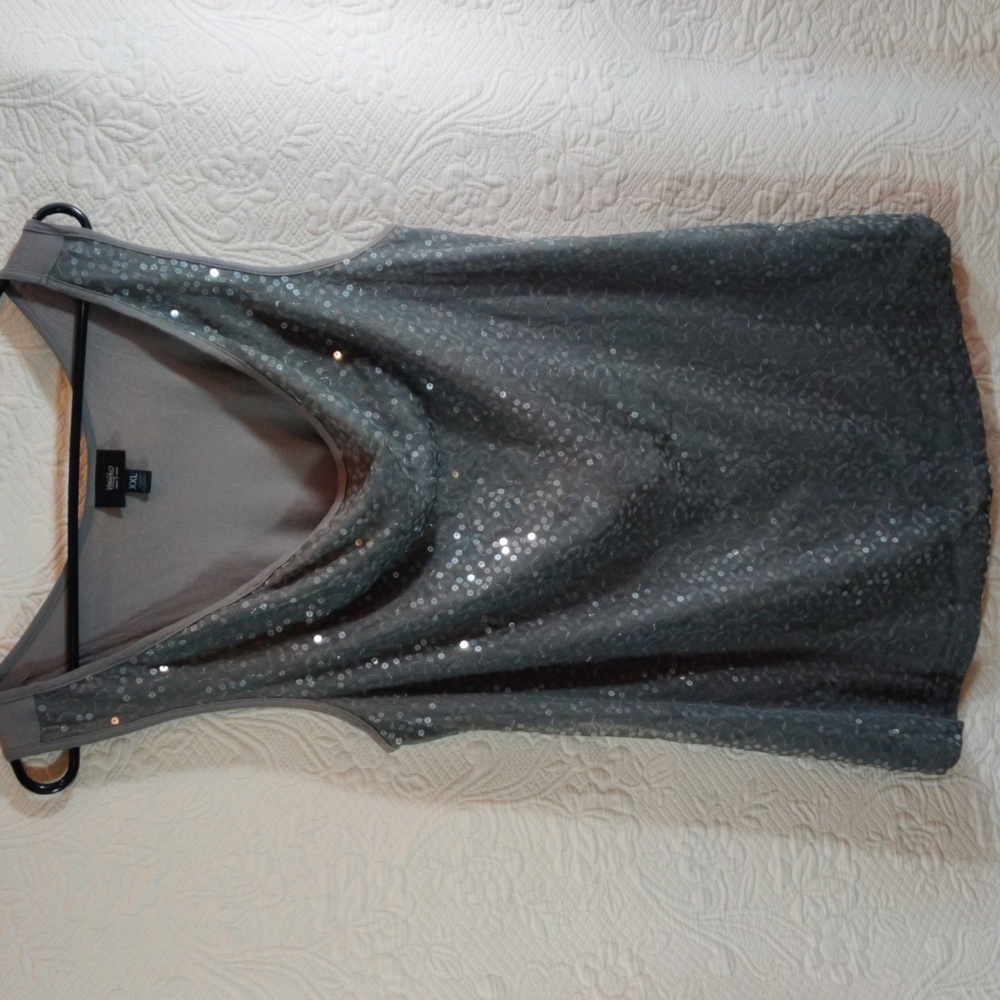 Mossimo Gray Sequin Tank Top